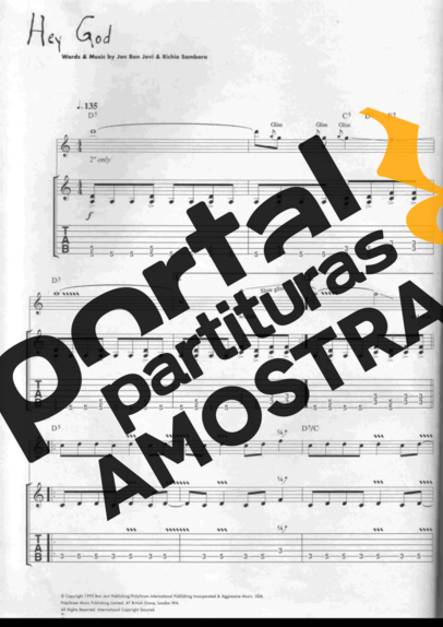Bon Jovi  partitura para Guitarra