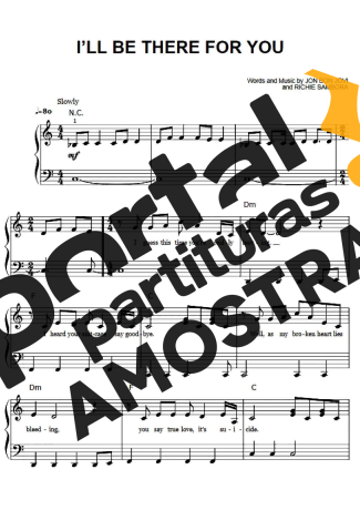 Bon Jovi  partitura para Piano