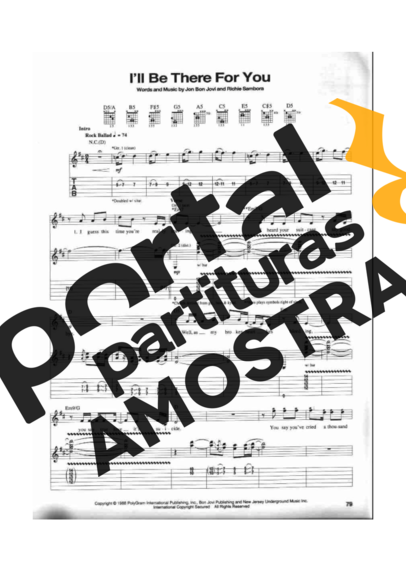 Bon Jovi  partitura para Guitarra