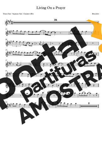 Bon Jovi  partitura para Clarinete (Bb)