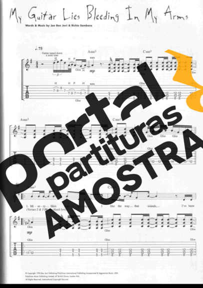 Bon Jovi  partitura para Guitarra