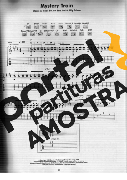 Bon Jovi  partitura para Guitarra