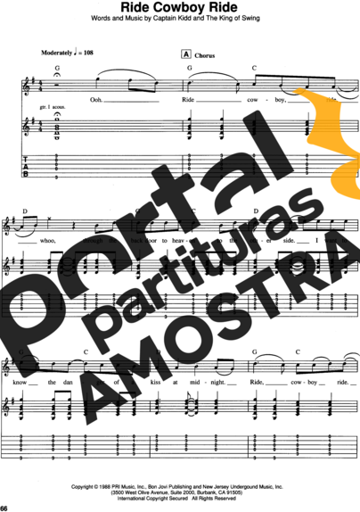 Bon Jovi  partitura para Guitarra