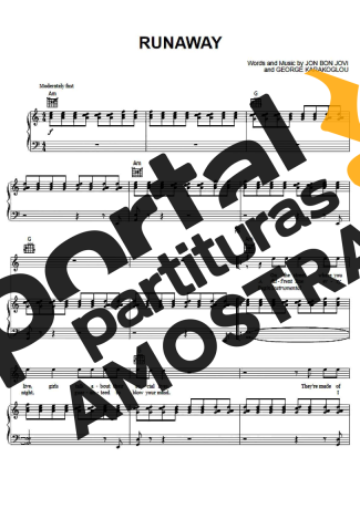 Bon Jovi  partitura para Piano