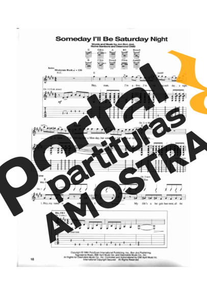 Bon Jovi  partitura para Guitarra