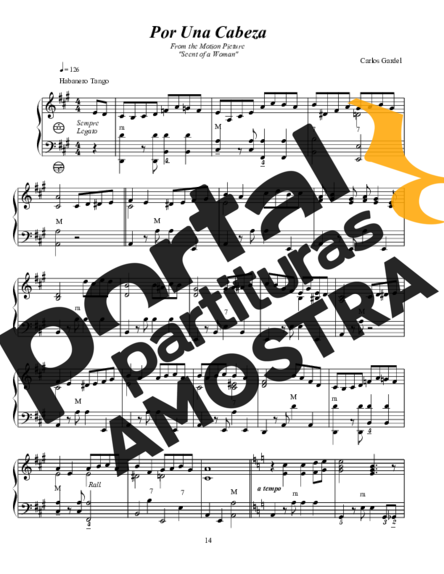 Carlos Gardel  partitura para Acordeon