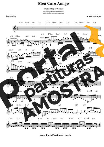 Chico Buarque  partitura para Bandolim