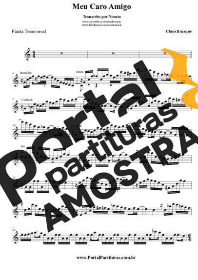 Chico Buarque  partitura para Flauta Transversal
