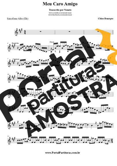 Chico Buarque  partitura para Saxofone Alto (Eb)