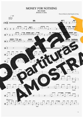 Dire Straits Money For Nothing partitura para Bateria