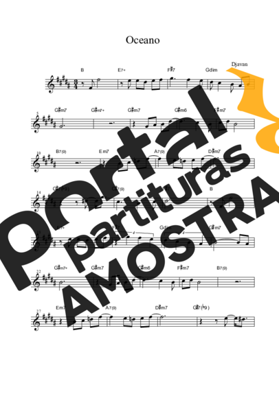 Djavan Oceano partitura para Saxofone Alto (Eb)