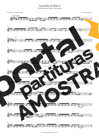 Dorival Caymmi  partitura para Saxofone Tenor Soprano (Bb)