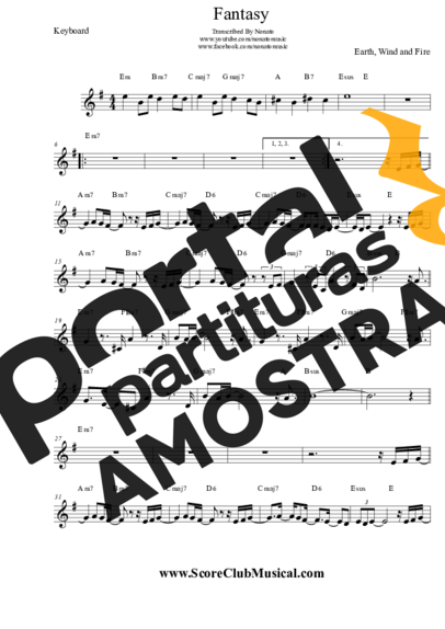 Earth Wind And Fire  partitura para Teclado