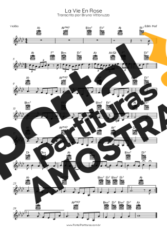 Édith Piaf  partitura para Violão