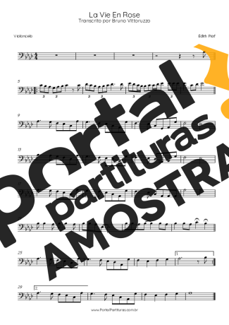 Édith Piaf  partitura para Violoncelo