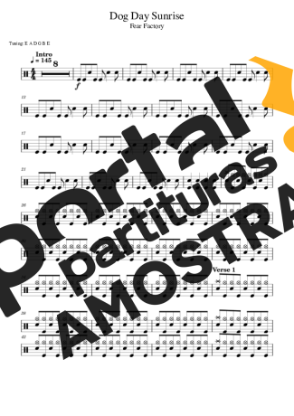 Fear Factory  partitura para Bateria