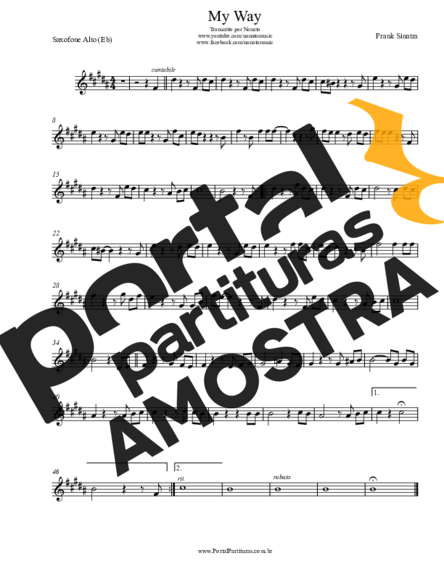 Frank Sinatra My Way partitura para Saxofone Alto (Eb)