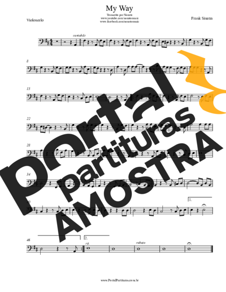 Frank Sinatra  partitura para Violoncelo
