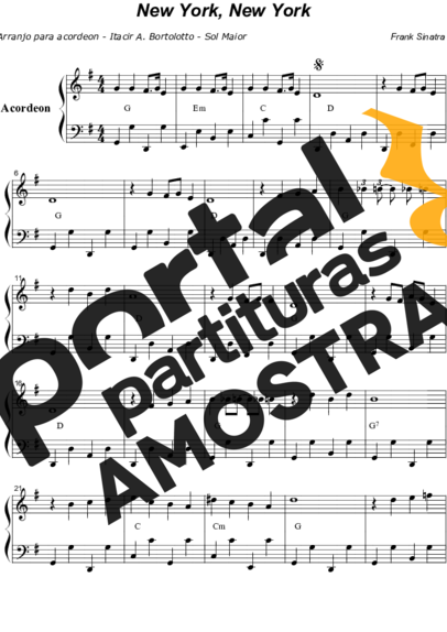 Frank Sinatra  partitura para Acordeon