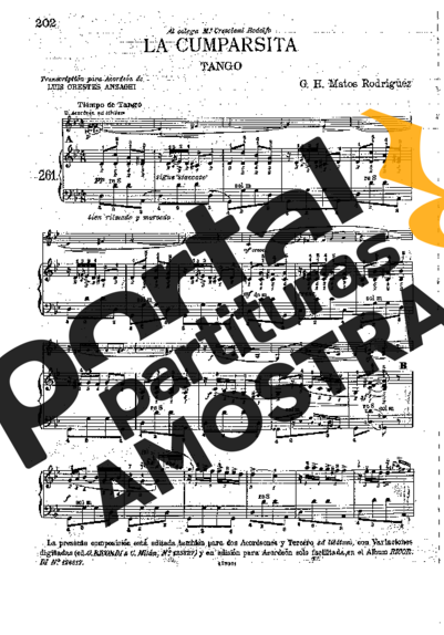 G. H. Matos Rodriguez  partitura para Acordeon