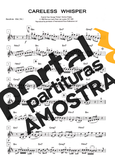 George Michael Careless Whisper partitura para Saxofone Alto (Eb)