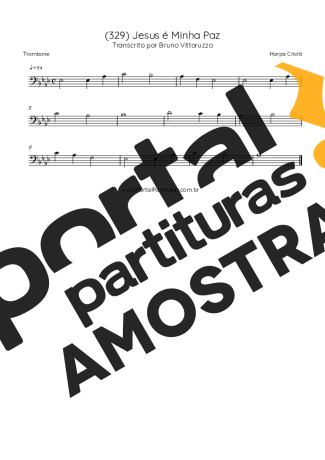 Harpa Cristã (329) Jesus é Minha Paz partitura para Trombone