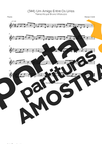Harpa Cristã (344) Um Amigo Entre Os Lírios partitura para Flauta Transversal