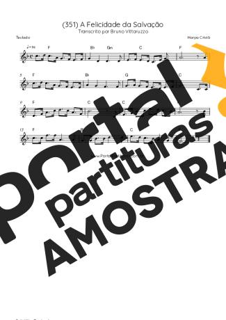 Harpa Cristã (351) A Felicidade Da Salvação partitura para Teclado