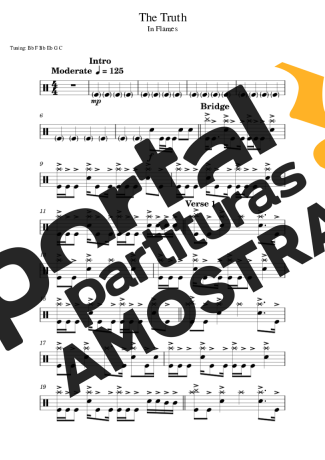 In Flames The Truth partitura para Bateria