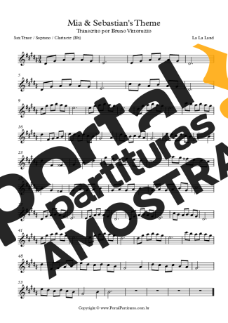 La La Land  partitura para Clarinete (Bb)