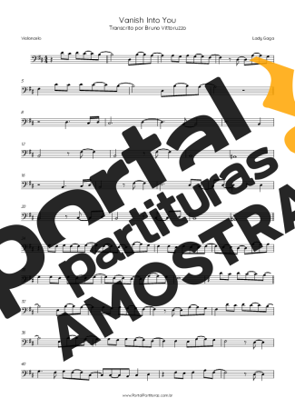 Lady Gaga  partitura para Violoncelo