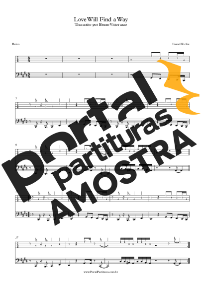 Lionel Richie  partitura para Contra Baixo
