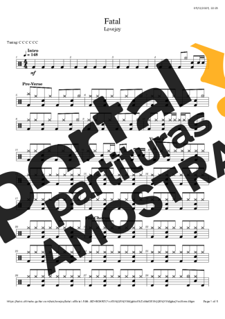 Lovejoy  partitura para Bateria