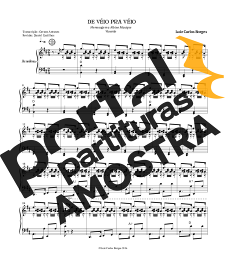 Luiz Carlos Borges  partitura para Acordeon