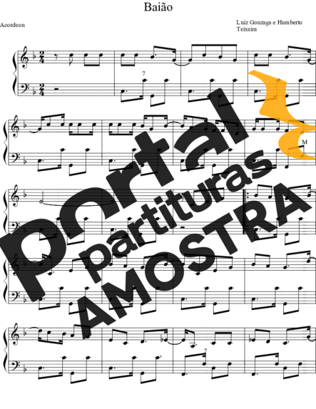 Luiz Gonzaga  partitura para Acordeon