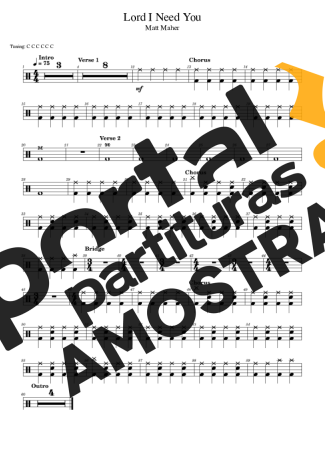 Matt Maher  partitura para Bateria