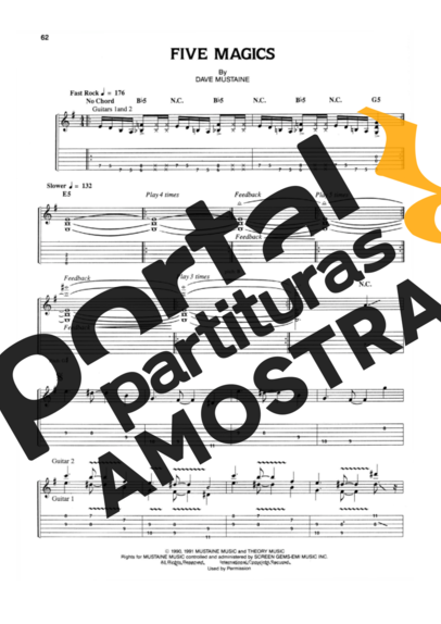 Megadeth  partitura para Guitarra