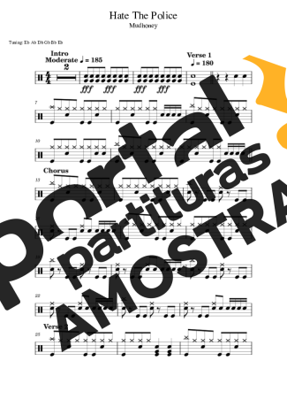 Mudhoney  partitura para Bateria