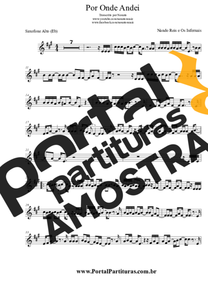 Nando Reis  partitura para Saxofone Alto (Eb)