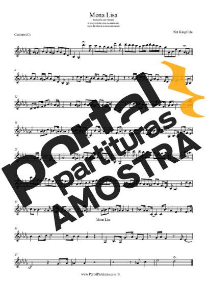 Nat King Cole  partitura para Clarinete (C)