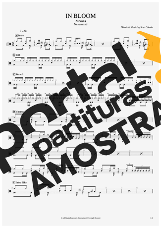 Nirvana  partitura para Bateria
