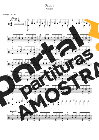 Nirvana  partitura para Bateria
