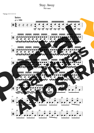 Nirvana  partitura para Bateria