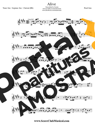 Pearl Jam  partitura para Clarinete (Bb)