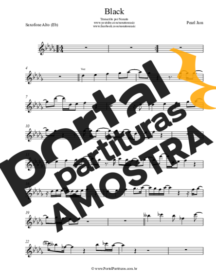 Pearl Jam  partitura para Saxofone Alto (Eb)