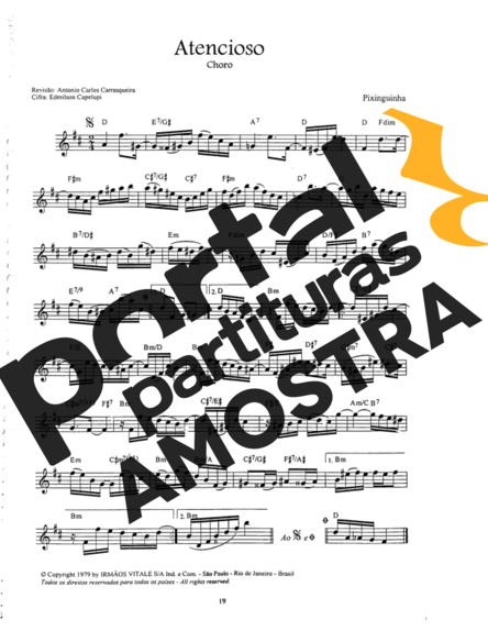 Pixinguinha  partitura para Bandolim