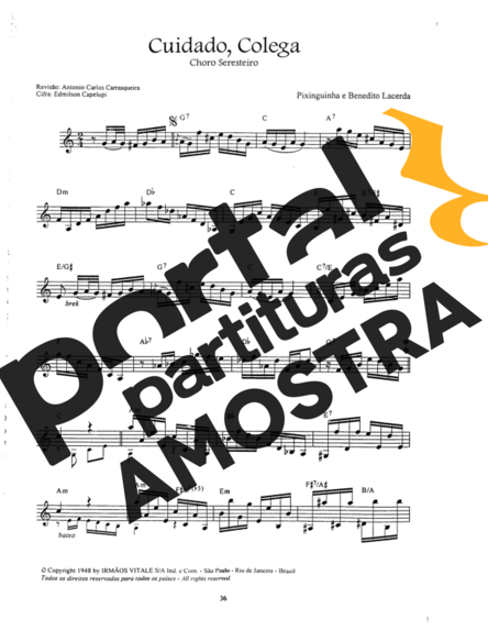 Pixinguinha  partitura para Bandolim
