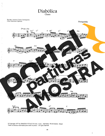 Pixinguinha  partitura para Bandolim
