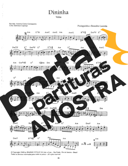Pixinguinha  partitura para Bandolim