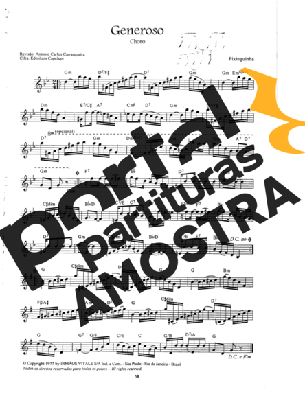Pixinguinha  partitura para Bandolim